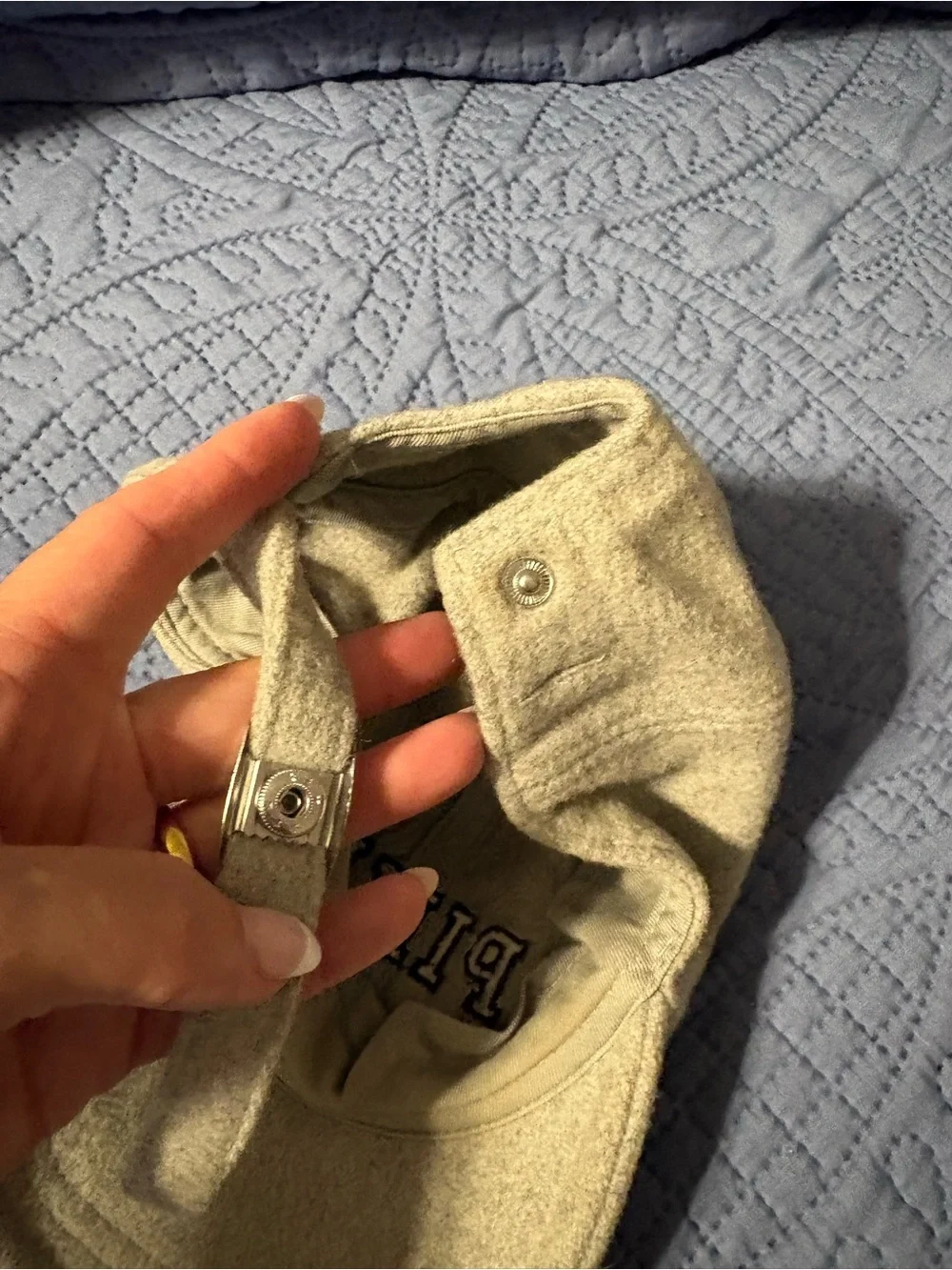 PINK Victoria's Secret  grey Baseball Cap with Black Embroidered Logo